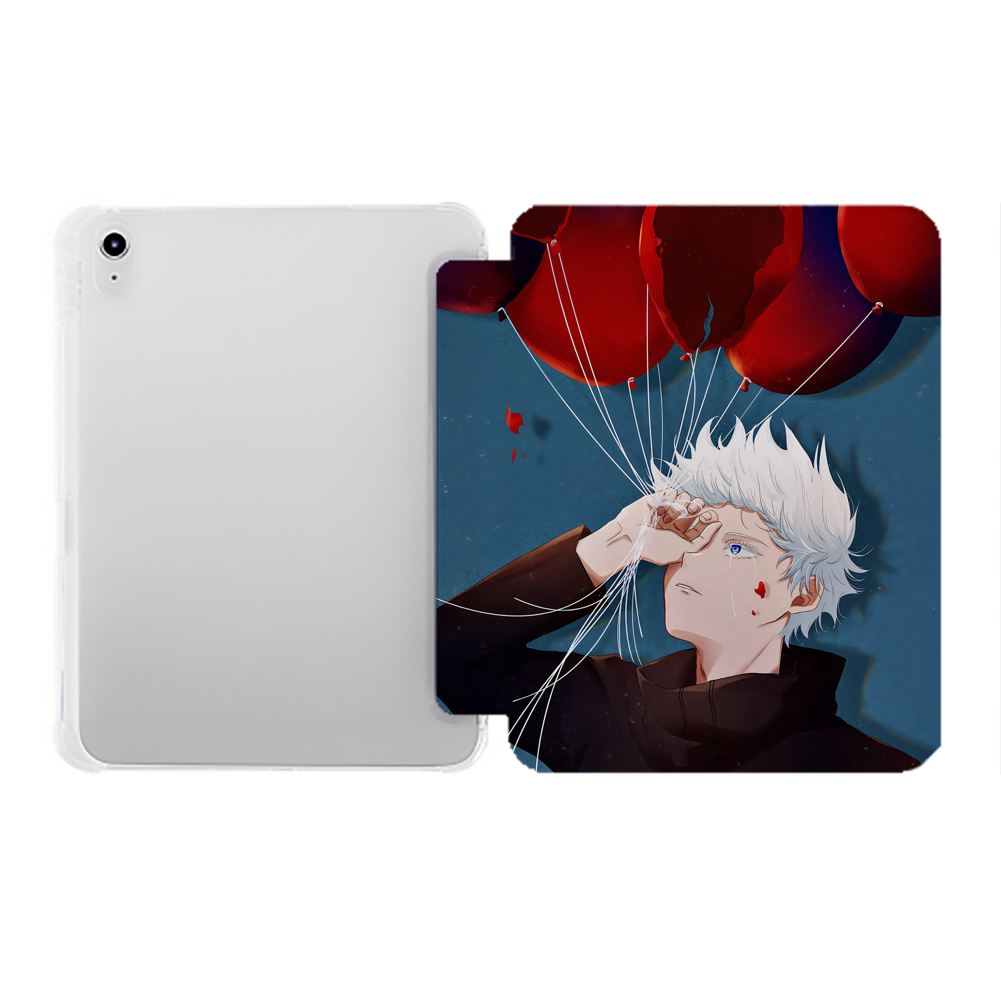 （画像用） 呪術廻戦 Jujutsu Kaisen IPad ケース ペン収納付き 三つ折りスタンド PUレザー×シリコン 対応機種9.5/10.5/10.9インチ